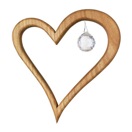 Wood and Crystal Mobile - Big Heart
