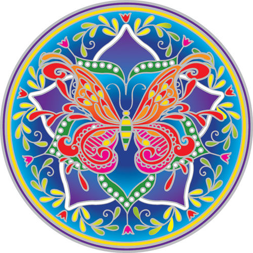 Window Sticker -  Butterfly Mandala