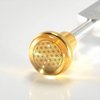 "Flower of Life" 25 mm rock crystal "extra quality" GOLD 24K coated tuning fork attachment