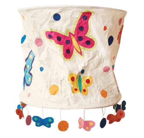 Lokta Paper Lampshade - Butterflies natur