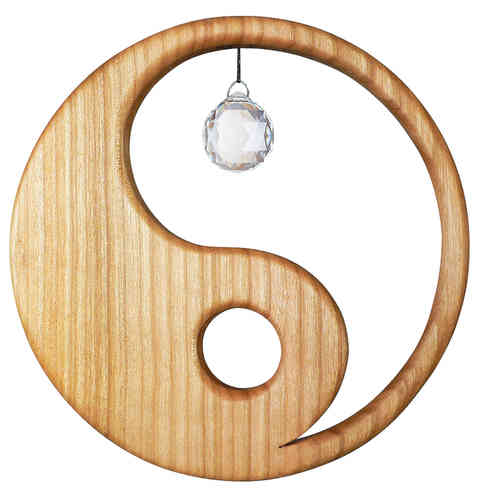 Holz Kristall Objekt - Yin Yang