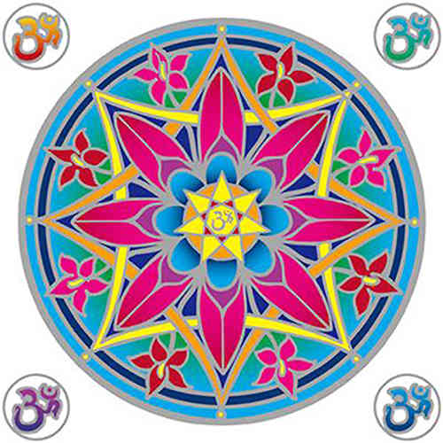 Fenstermandala - Om Flower Mandala