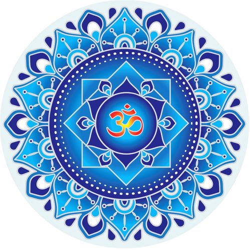 Fenstermandala - Blue Om Mandala
